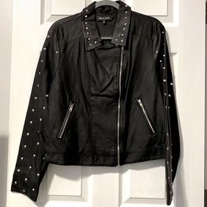 Studded Faux Leather Jacket